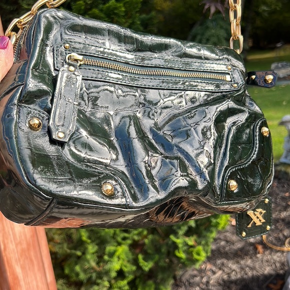 Hunter, green, patten, leather bag - Picture 4 of 9